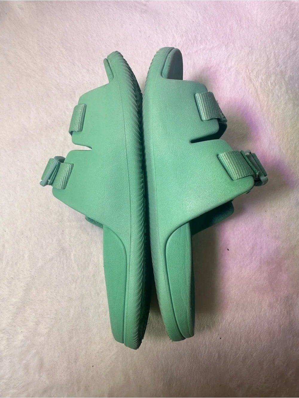Chaco Seafoam Green Two-Strap Slide Sandals